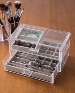 Space-Saving Modern Stackable Acrylic 2-Drawer Box with Transparent Design for Organized Storage Easy Access Essentials - Product Image 6
