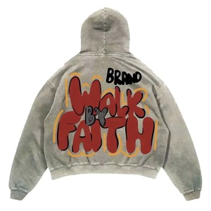 100% Cotton Custom Hoodie Heavyweight Oversized Sweatshirt Unisex Blank Hooded Pullover with Logo Printing Wholesale - Product Image 1