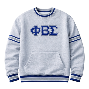 Phi Beta Sigma <b>Grey</b> Chenille Crewneck <b>Sweatshirt</b> Greek Fraternity Apparel with Classic Chenille Design Premium Comfort and Style - Product Image 4
