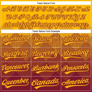 Uniforme de Softbol Amarillo y Granate de Moda, Diseño Degradado Moderno, Malla Transpirable, Personalización de Marca de Equipo, Fabricación en Fábrica - Product Image 4