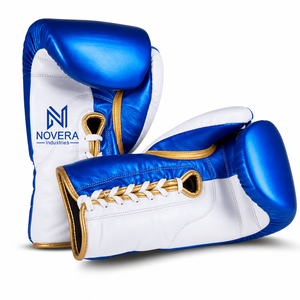 Gants de boxe en cuir PU avec logo personnalisé, sangle de poignet, entraînement MMA, 6oz 16oz, plusieurs tailles et couleurs, sparring, fitness, imperméables, à lacets - Product Image 6