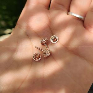 Boucles d'oreilles clous uniques en platine 950 avec diamants de laboratoire taille brillant rond 1,00 carat total EF VS, articles de prestige - Product Image 3
