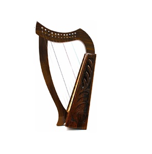 Arpa Irlandesa de Estilo Celta en Madera de Palisandro Negra - 12 y 15 Cuerdas con Bolsa y Afinador, Arpa de 12 Cuerdas de Madera de Palisandro Estilo Irlandés con Bolsa - Product Image 1