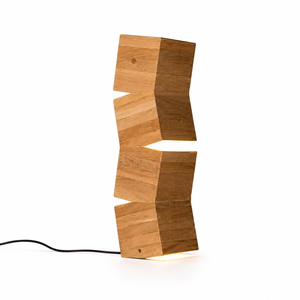 Lámpara de Mesa Moderna Hecha a Mano de Madera de Roble, Diseño Geométrico de Cubo, Lámpara Decorativa de Lectura para Mesa de Noche, Iluminación para el Hogar, Indonesia - Product Image 4