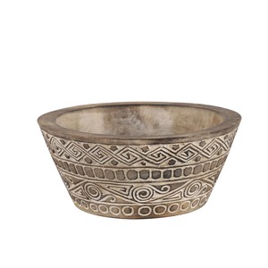 ชามไม้ทำมือพร้อมลวดลายโบฮีเมียนแกะสลัก สำหรับตกแต่งและเสิร์ฟอาหาร - Product Image 3