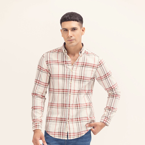 Men's Plaid Long Sleeve Casual Shirt Button <b>Down</b> Collar 100% Cotton Poplin Breathable Spring Wear - Product Image 2
