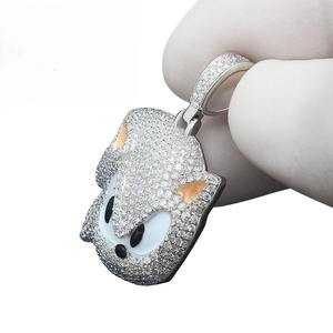 Colgante de Diamante Moissanite Hip Hop Sonic Charm, Plata de Ley 925, Estilo Iced Out, Sin Cadena - Product Image 6