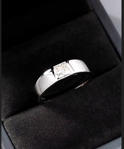 Anillo de compromiso/boda de oro blanco de 10K/14K/18K con diamante brillante cultivado en laboratorio IGI, engaste de púas, estilo vintage, para aniversario - Product Image 1