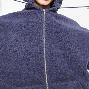 Sweat à capuche en tissu fourrure avec logo personnalisé, pour homme, hiver, polaire épais, fournisseur en gros OEM - Product Image 4