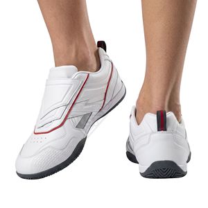 <b>White</b> Low Top Red Piping Detail Karate Shoes <b>Heel</b> Counter Stabilizer Indoor Uniform Compliant Martial Arts Karate Shoes - Product Image 1