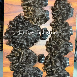 Extensions de cheveux naturels indiens ondulés bouclés vierges noirs pour femmes - Product Image 1
