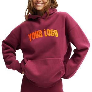 Sudaderas con capucha holgadas con logotipo estampado Puff personalizado para mujer, ropa informal de alta calidad, ropa informal pesada de gran tamaño, Sudadera con capucha para mujer - Product Image 1