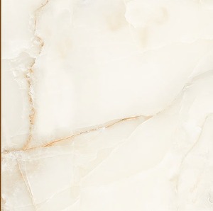 Azulejos de cerámica brillantes de 400x400 mm con aspecto de mármol crema para interiores, serie brillante, azulejos de cerámica de 400x400, azulejos beige claro. - Product Image 1