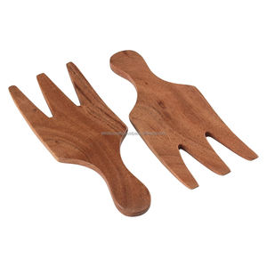 Vente en gros de couverts à salade en bois d'acacia massif Main élégante pour mélanger la salade efficacement - Product Image 6