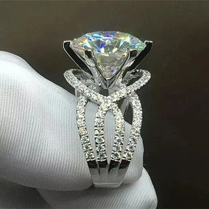 Luxury Moissanite Engagement <b>Ring</b> <b>925</b> Sterling <b>Silver</b> Wedding <b>Ring</b> Women Bridal Jewelry High Quality - Product Image 4