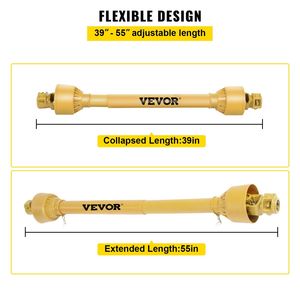 Eje de transmisión PTO para tractor Serie 4 de 1-3/8 con extremos de implemento de tractor de 6 estrías B-55 para piezas de maquinaria agrícola - Product Image 4