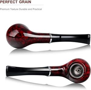 Pipa de fumar de madera hecha a mano con acabado natural, pipa de tabaco vintage tallada a mano para decoración de clubes y bares. - Product Image 5