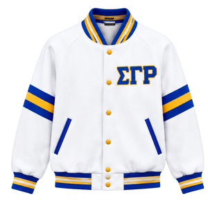 Chaqueta Bomber Personalizada Sigma Gamma Rho para Mujer, Ropa Exterior Casual de la Hermandad Griega, Chaqueta Moderna con Cierre Frontal, Proveedor OEM ODM - Product Image 1