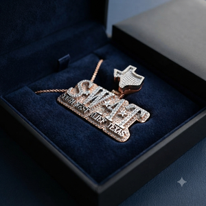 Collar de Plata 925 con Letra Inicial Personalizada, Estilo Hip Hop, con Diamantes Cultivados en Laboratorio y Baño de Rodio, para Hombres, Ideal para Fiestas - Product Image 5