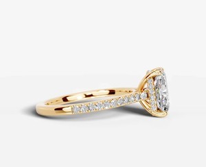 <b>Cushion</b> Cut 8x10mm Hidden Halo Moissanite Prong Set <b>Ring</b> 925 Sterling Silver Yellow Gold Plated Classic Certified <b>Ring</b> - Product Image 2