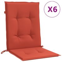 6pcs coussins de chaise à dossier bas rouge mélangé 39.4 "x 19.7" x 1.6 "oreillers de siège en tissu