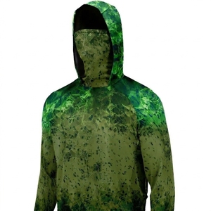 Breathable Custom <b>long</b> <b>sleeve</b> shirt fishing wear Men Geometric Print Hooded Fishing Jersey Pullover Outdoor Wear sublimation - Product Image 1