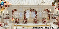 Cadres de scène de mariage 3D style Héritage Mughal, détachables, durables, vente en gros, panneaux de fond en bois style arabe, taille personnalisée
