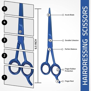 Kit de Ciseaux de Coiffure 2026 en Acier Inoxydable, Ciseaux de Barbier, Peigne Double Face, Pinces Rouges, Peigne de Coupe, Outil de Coiffage - Product Image 2