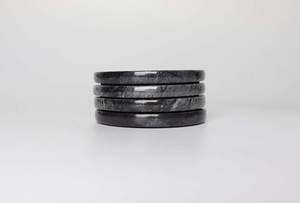 Gabriella Black Round Natural Marble Coaster Set With Elegant Stone Finish For Luxury Home Decor Coffee <b>Table</b> <b>Protection</b> - Product Image 3