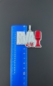 Microphone RAP LIVE Iced Out Moissanite, Bijoux de rappeur, Pendentif Hip Hop en Argent Sterling 925, Pendentifs et Breloques de joaillerie fine - Product Image 3