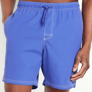 Shorts Bermuda pour Homme en Khaki Uni, Écologiques, Respirants, avec Cordon de Serrage à la Taille, Style Casual - Product Image 5
