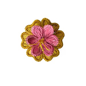 Anillo para servilletas de ratán con forma de flor rosa y naranja, decoración de mesa tejida a mano, adecuada para el hogar, cafetería, comedor y eventos. - Product Image 1