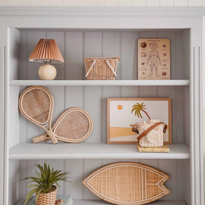 Decorative Rattan Tennis Racket Kids <b>Room</b> Wall Decor Handmade Wicker Sport Toy for Nursery and Playroom Aesthetic Display - Product Image 2