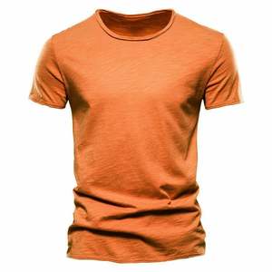 Camiseta Básica Gris para Hombre, de Color Sólido, Informal, de Manga Corta, Lisa, Suave - Product Image 3