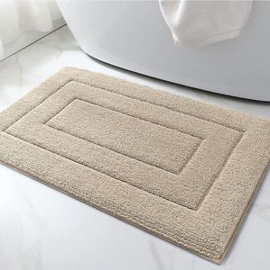 Tapis de sol de salle de bain antidérapant en mousse à mémoire de forme à rebond lent, absorbant l'eau, texture coton galet, pour maison et hôtel modernes - Product Image 5