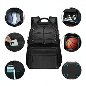 Wholesale Basketball <b>Backpack</b> With Ball Holder Compartment for Sports Youth Kids Boys Men Girls Customized Printed Men - Product Image 5