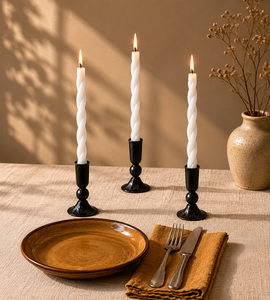 Luxury Black Aluminum Modern Handmade Eco-Friendly Candlestick Holder Durable Premium Quality Home Wedding <b>Decor</b> <b>Table</b> - Product Image 1