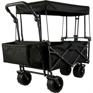 Carrito de Playa Plegable Portátil con Toldo Resistente de Alta Calidad, Estructura de Acero y Mango Telescópico, Ideal para Picnic y Compras, Compatible con OEM - Product Image 4