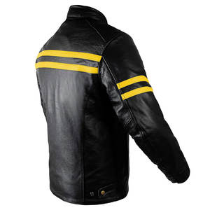 Dernière collection de vestes en cuir pour motards avec col montant, fines, en vente en ligne, fabrication pakistanaise, logo personnalisé, prix abordable. - Product Image 3
