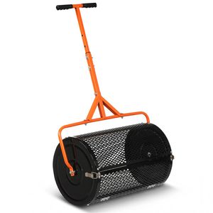 Spargitore per Prato da 24 Pollici con Rete da 0,75 x 0,5 Pollici, Spargitore di Compost per Terra, Sabbia e Fertilizzante, Colore Arancione - Product Image 2