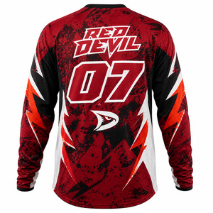 Vêtements de moto tout-terrain personnalisés en gros avec logo, chemise de course MX à manches longues pour hommes, maillot de motocross respirant en micro-mesh sublimé - Product Image 3
