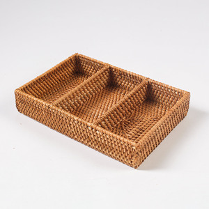 Home Decor Kitchen <b>Drawer</b> Accessories Cutlery <b>Tray</b> Organizer Rattan Holder <b>Tray</b> for Utensils - Product Image 1