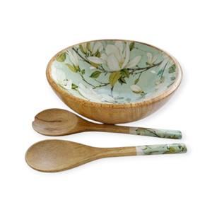 Cuenco Decorativo Esmaltado con Diseño de Palmera en Azul y Blanco para un Tema de Comedor Costero y un Aspecto de Mesa Relajado - Product Image 3