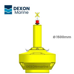 Bouée de <span class=keywords><strong>marque</strong></span> <span class=keywords><strong>cardinale</strong></span> de diamètre 1500mm pour rivières et ports Bouée de navigation avec produit d'approvisionnement marin jaune Topmark - Product Image 4