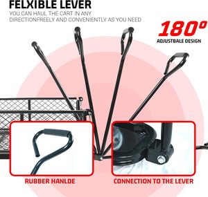 Chariot de jardin robuste en treillis d'acier OEM/ODM, capacité 450 kg, côtés en treillis amovibles, pneus pneumatiques de 10 pouces, pour le transport de terre et de plantes ODGGAD008 - Product Image 4