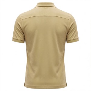 <b>Men's</b> <b>Khaki</b> Short Sleeve Pique Polo <b>Shirt</b> Solid Color Casual Breathable Knitted Regular Fit - Product Image 2