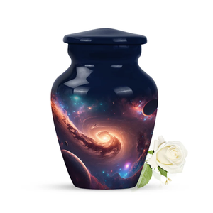 Urne funéraire en aluminium Galaxy pour cendres d'adultes, récipient commémoratif personnalisé, décoration commémorative - Product Image 5