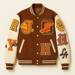 Veste universitaire vintage en chenille personnalisée en gros, veste de baseball brodée avec lettres, streetwear unisexe, fabricant OEM - Product Image 4