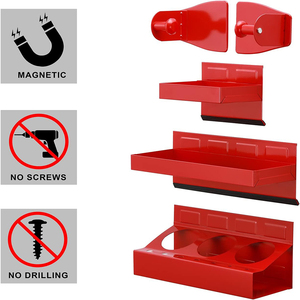 Wholesale OEM Metal Magnetic Toolbox for Cabinet Steel Tool Tray <b>Storage</b> <b>Bins</b> for Garage, Workshop & Tool Chest Red GAPGAR017 - Product Image 2
