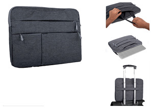 Liviya Lightweight Slim Multifunction Laptop Bag PP Cover Embossed Casual Sleeve Carry Case for Men Women-Tradeshow Giveaways - Product Image 2